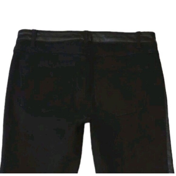 NEW Ecru Los Feliz Faux Leather Strip Denim Skinny Jeans in Washed Black Size 27 - Picture 9 of 13